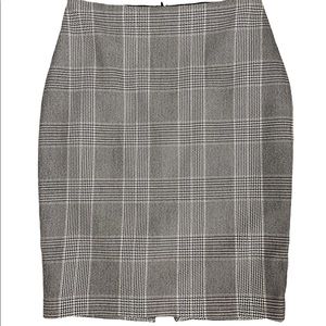 Black and White Plaid Pencil Skirt
